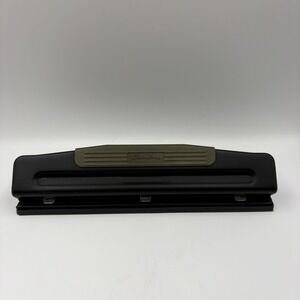 Swingline 3 Hole Punch Black Metal Desk Paper Hole Puncher Chip Tray Office